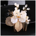 Accesoriu modern pentru decor par CA055BB cu perle si strasuri